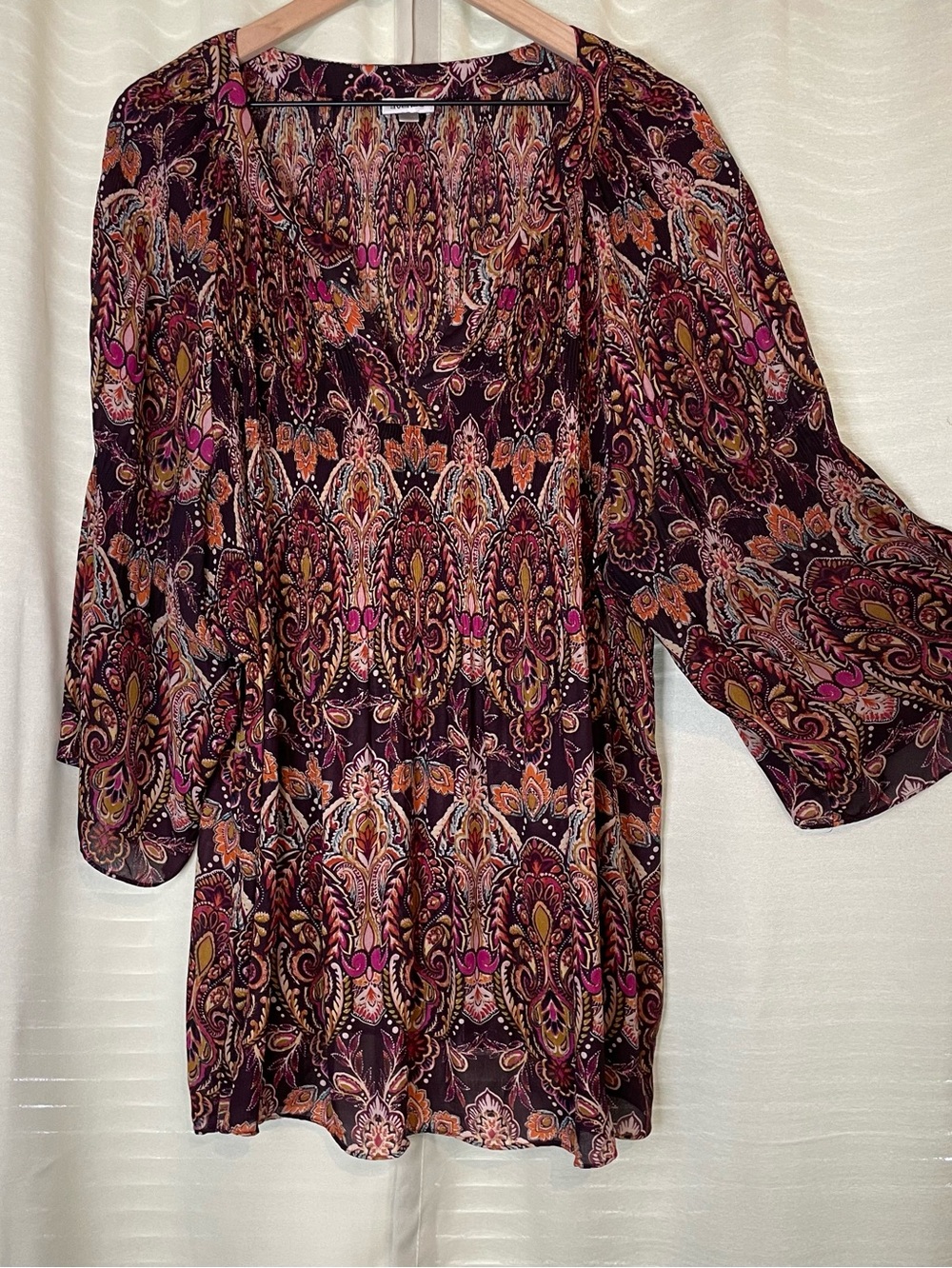 Avenue Paisley Tunic in Plum, Pink & Gold